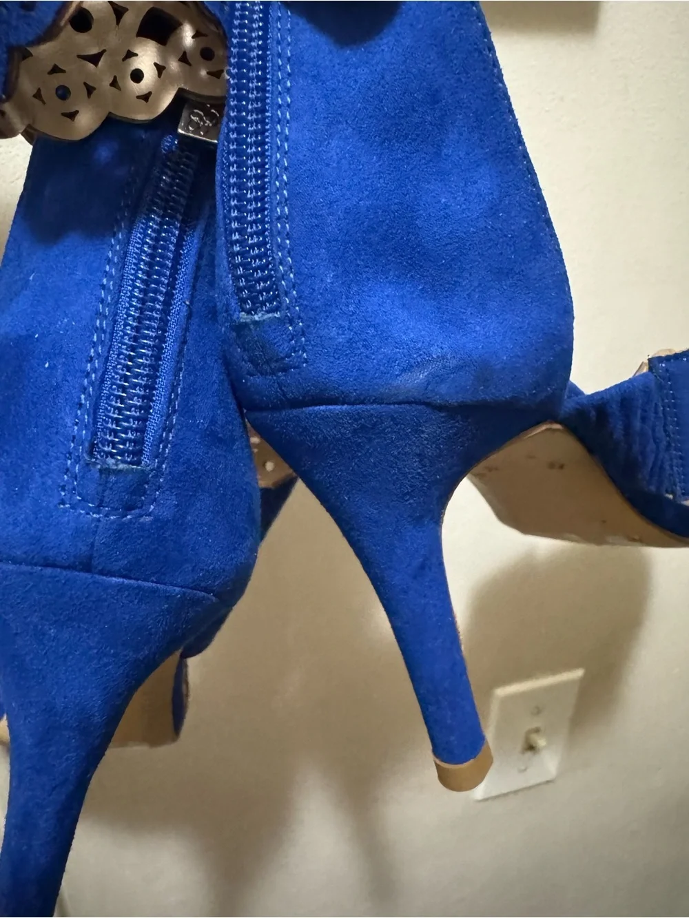 Jessica Simpson Royal Blue Laser-Cut High Heel Sandals